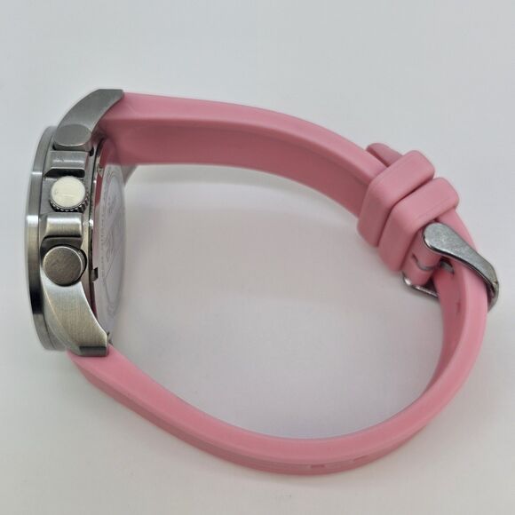 ALine Aroha Women\'s Watch‎ 42MM Pink Dial Plastic Bands New Battery HEAVY WATCH
